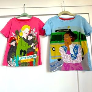 Lot of 4 Piccolina tees sizes 4T-7, Malala, Jane Goodall, RBG, Rosa Parks